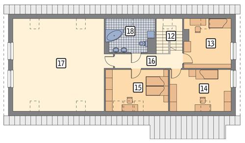 Rzut poddasza POW. 146,2 m²