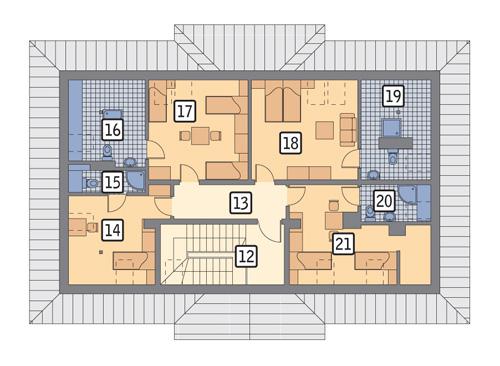 Rzut poddasza POW. 139,2 m²