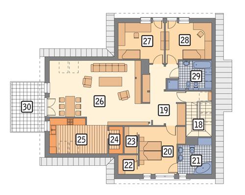 Rzut poddasza POW. 156,4 m²