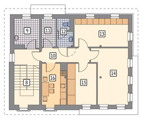 Rzut piętra POW. 92,0 m²