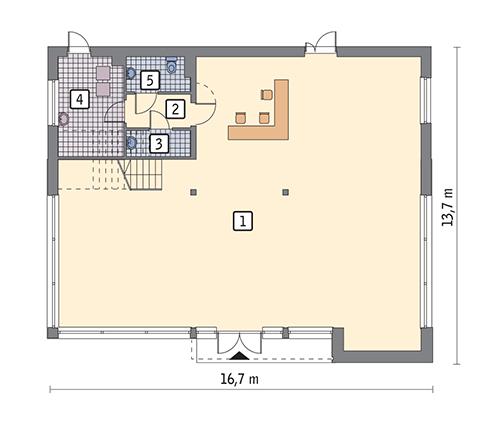 Rzut parteru POW. 183,2 m²