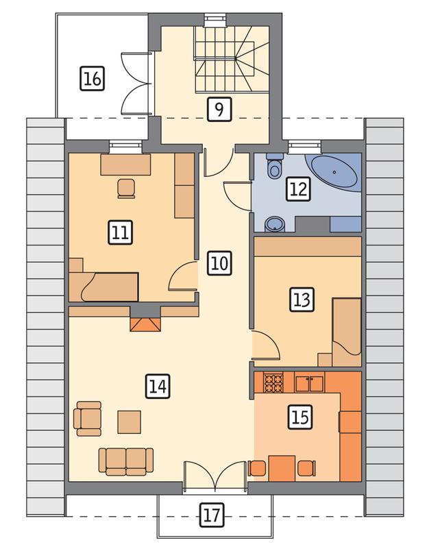 Rzut poddasza POW. 90,7 m²
