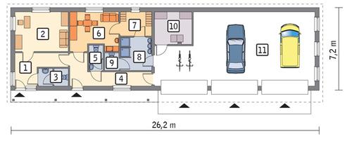 Rzut parteru POW. 148,8 m²