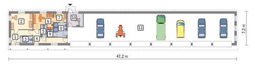 Rzut parteru POW. 281,3 m²