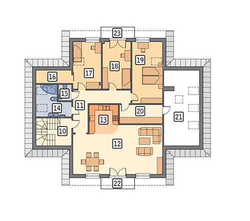 Rzut poddasza POW. 192,1 m²