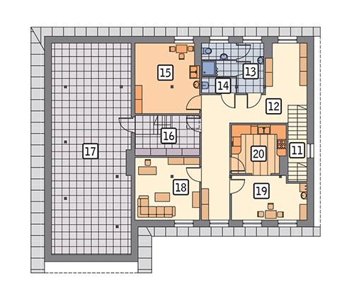 Rzut poddasza POW. 181,6 m²