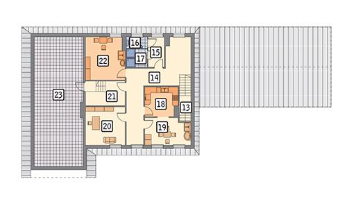 Rzut poddasza POW. 181,7 m²