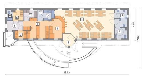 Rzut parteru POW. 132,6 m²