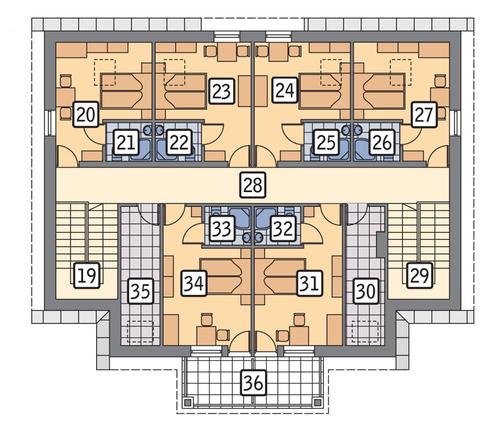 Rzut poddasza POW. 155,3 m²