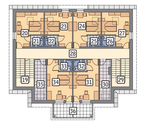 Rzut poddasza POW. 155,3 m²