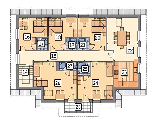 Rzut poddasza POW. 177,7 m²