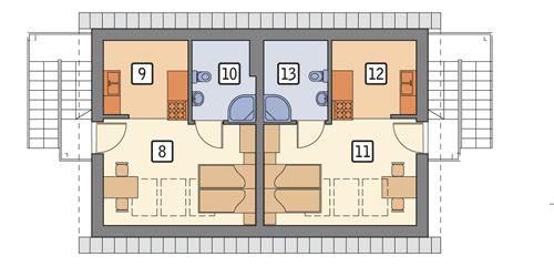 Rzut poddasza POW. 52,7 m²