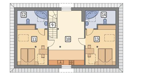Rzut poddasza POW. 71,4 m²