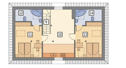 Rzut poddasza POW. 71,4 m²