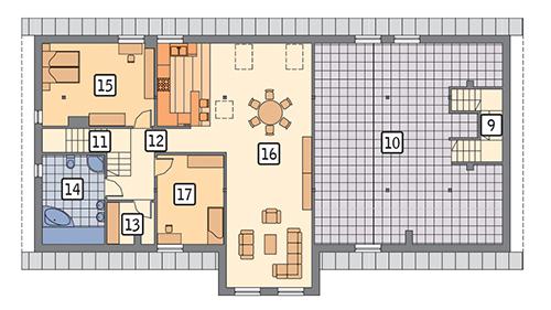 Rzut poddasza POW. 195,9 m²
