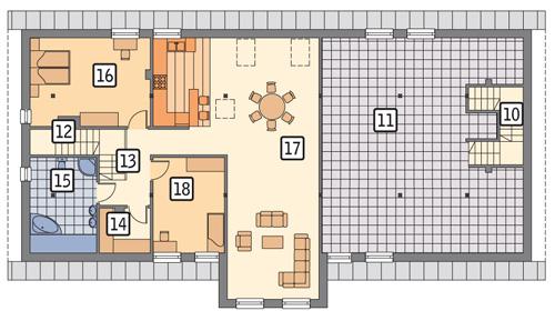 Rzut poddasza POW. 195,8 m²