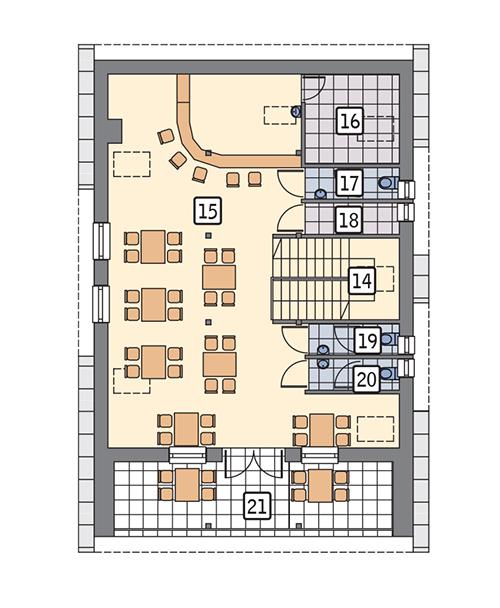 Rzut poddasza POW. 124,3 m²