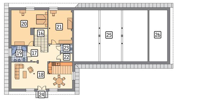 Rzut poddasza POW. 130,0 m²