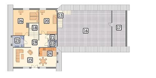 Rzut poddasza POW. 261,5 m²