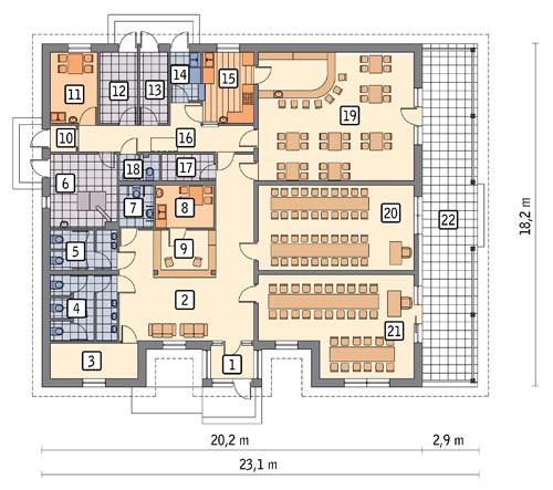 Rzut parteru POW. 290,6 m²