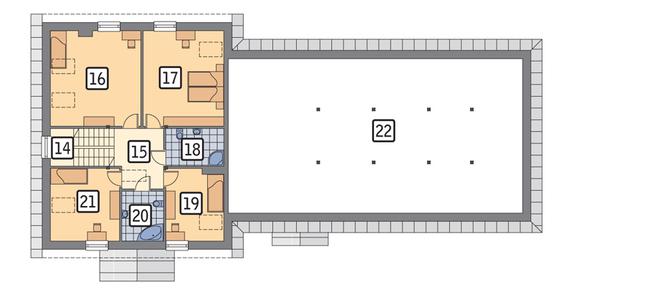 Rzut poddasza POW. 98,5 m²