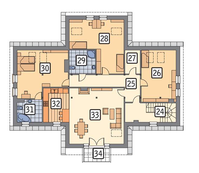 Rzut poddasza POW. 177,4 m²