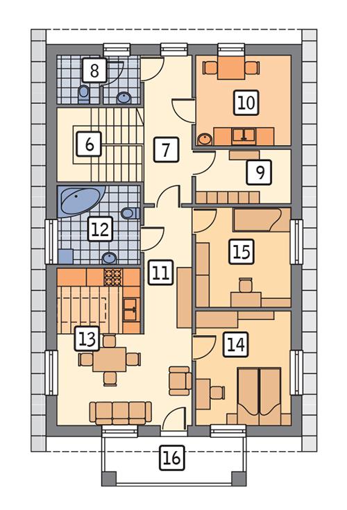 Rzut poddasza lustro POW. 95,8 m²