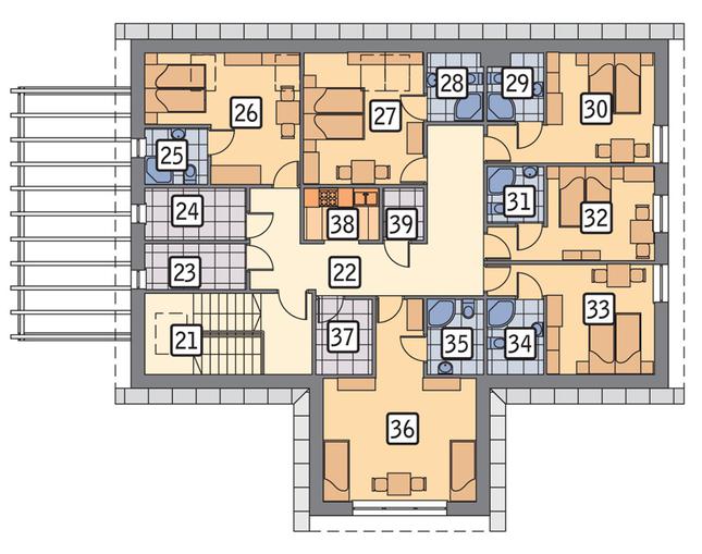 Rzut poddasza POW. 174,6 m²
