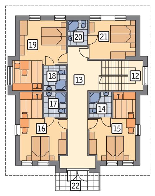 Rzut piętra POW. 106,6 m²