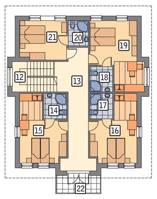 Rzut piętra lustro POW. 106,6 m²
