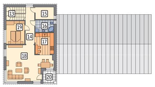 Rzut piętra POW. 76,2 m²