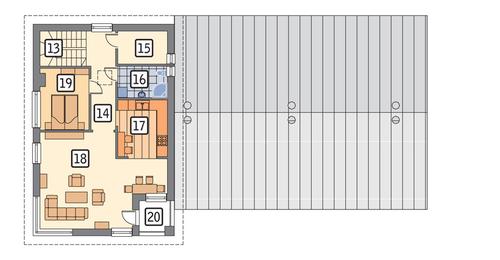 Rzut piętra POW. 76,4 m²