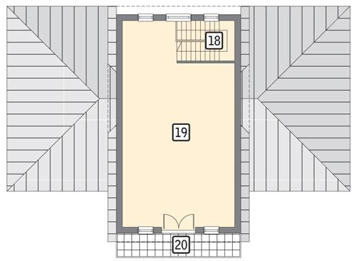 Rzut poddasza POW. 90,9 m²