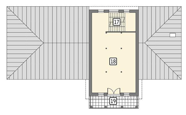 Rzut poddasza POW. 93,2 m²