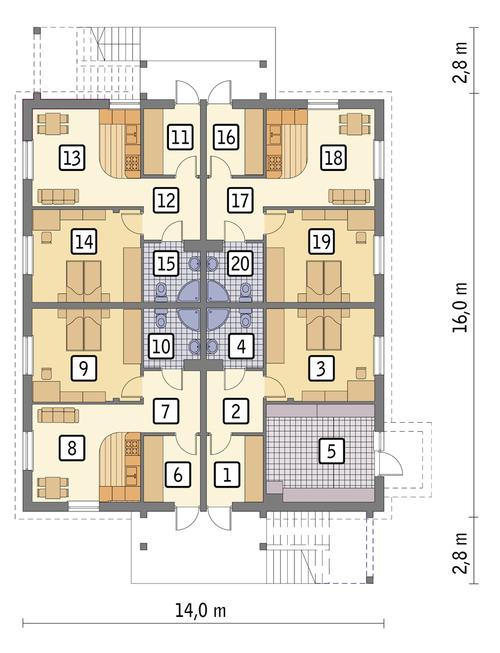 Rzut parteru POW. 182,2 m²