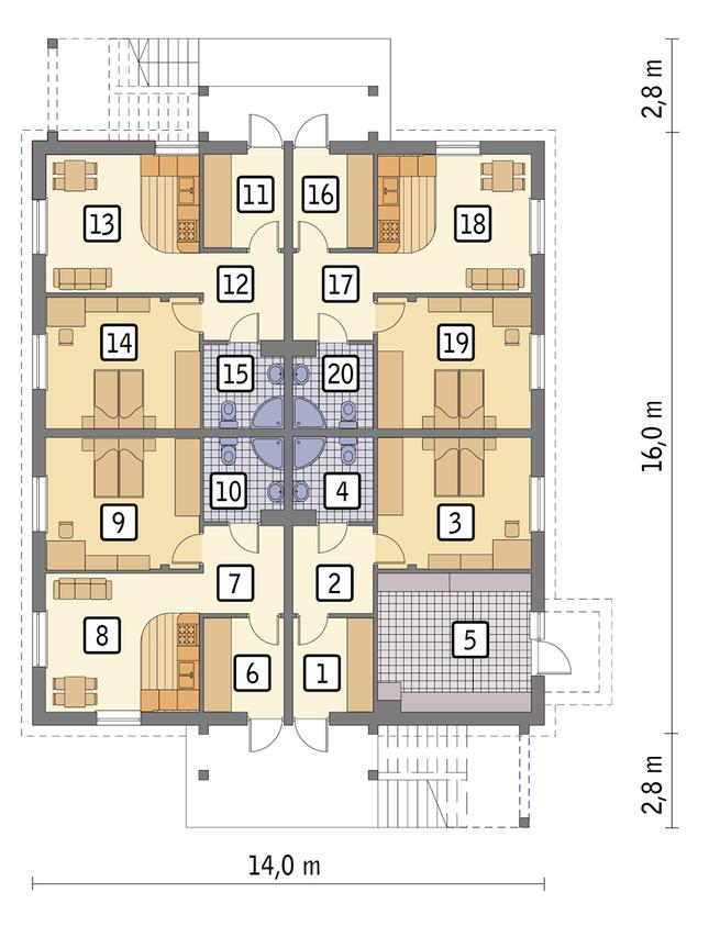 Rzut parteru POW. 182,2 m²