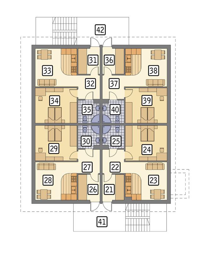Rzut poddasza POW. 199,0 m²