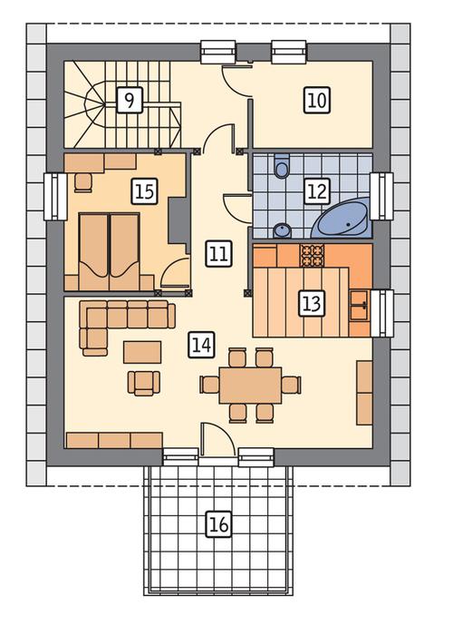 Rzut poddasza POW. 79,8 m²