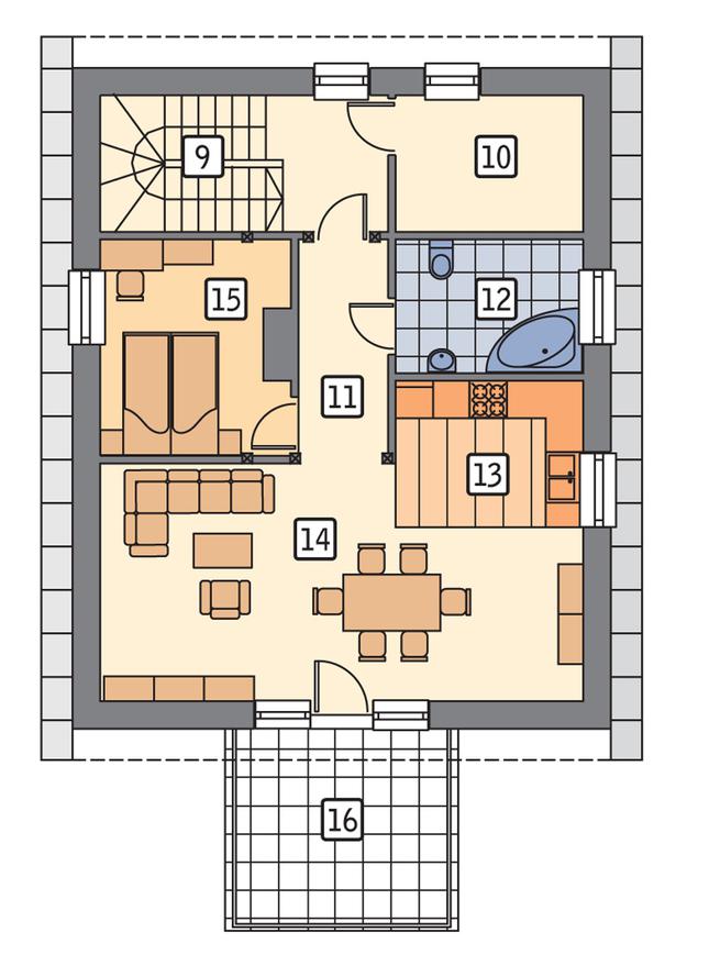Rzut poddasza POW. 79,8 m²