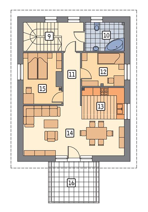 Rzut poddasza POW. 83,3 m²