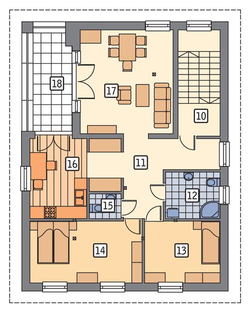 Rzut piętra POW. 99,7 m²
