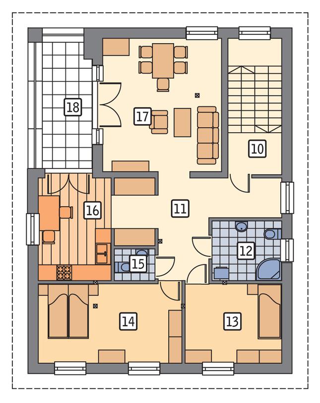 Rzut piętra POW. 99,7 m²