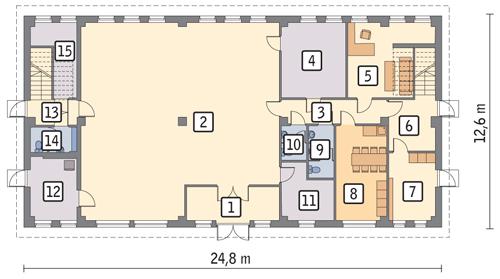 Rzut parteru POW. 260,5 m²