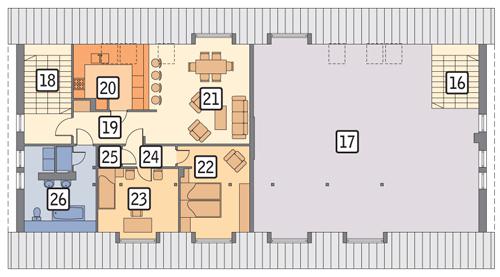 Rzut poddasza POW. 261,0 m²