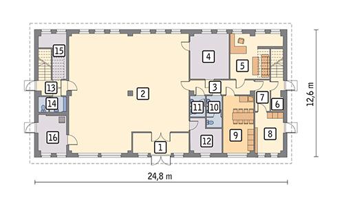 Rzut parteru POW. 260,5 m²
