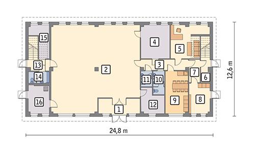 Rzut parteru POW. 260,5 m²