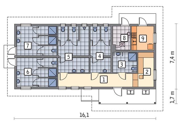 Rzut parteru POW. 94,1 m²