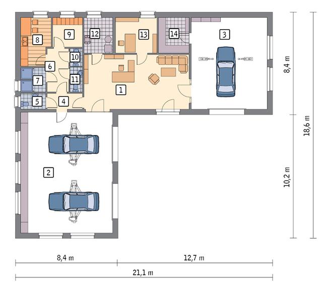 Rzut parteru POW. 219,7 m²