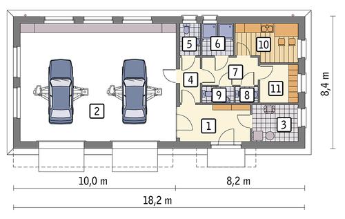 Rzut parteru POW. 127,5 m²
