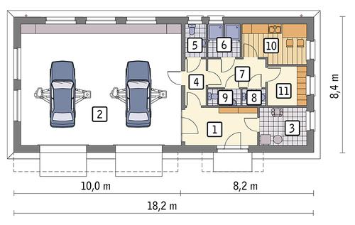 Rzut parteru POW. 127,5 m²